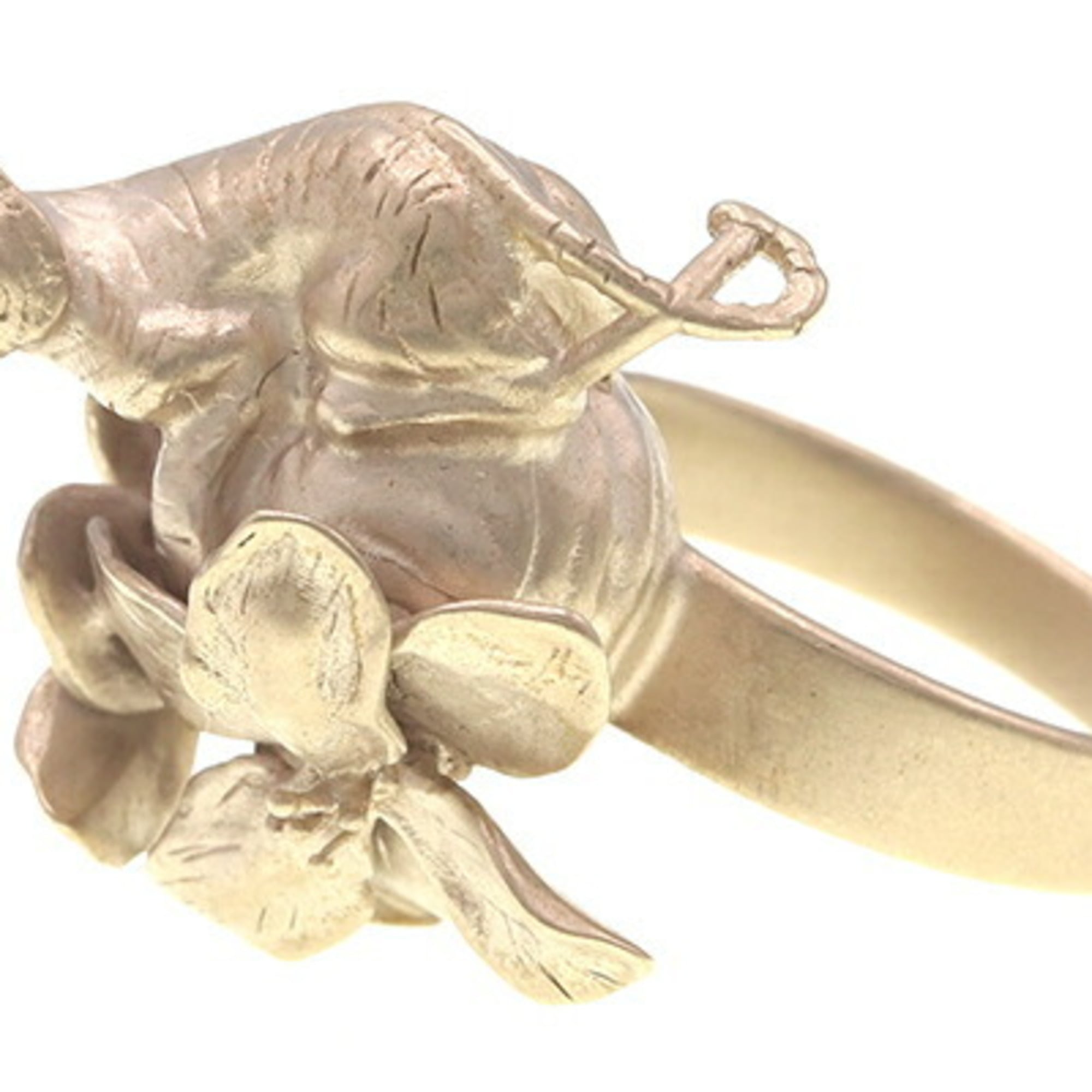 Christian Dior Gold Metal Band Ring (Pre-Owned)
