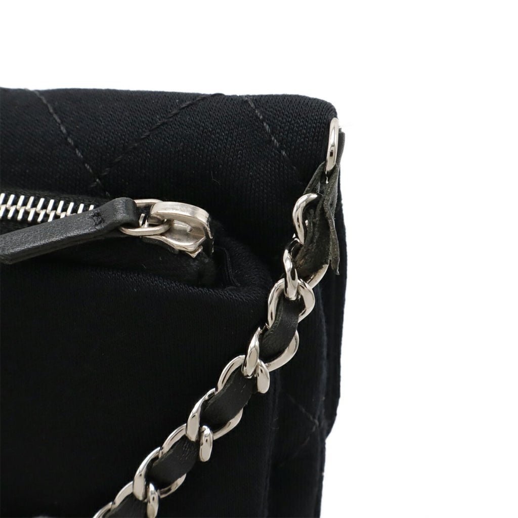 Chanel Black Cotton Pochette Shoulder Bag (Pre-Owned)