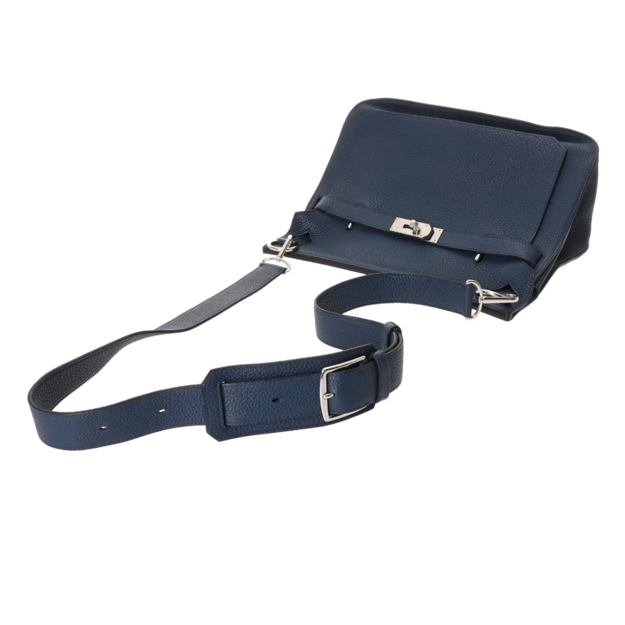Hermes Blue Taurillon Clemence Leather Shoulder Bag (Pre-Owned)