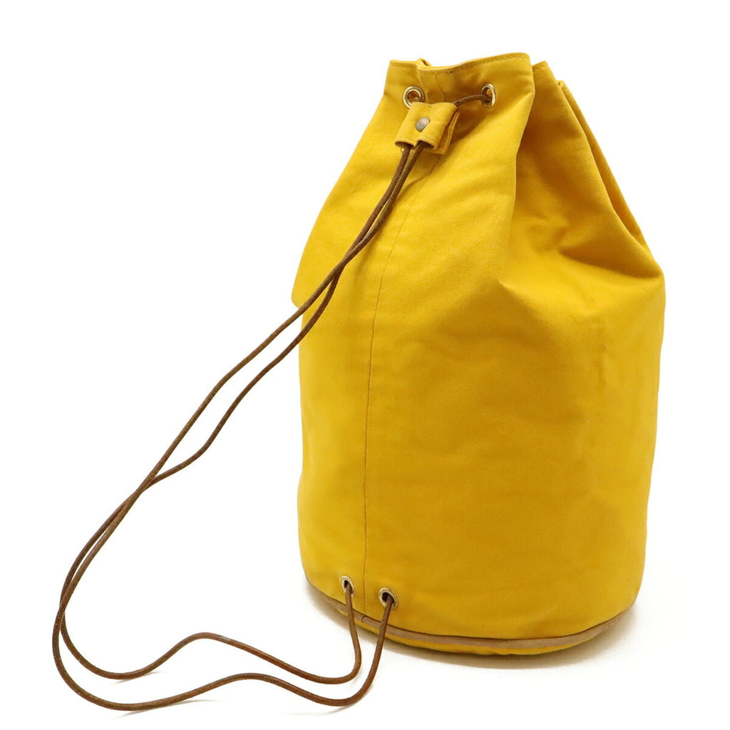 Hermes Mustard Canvas Leather Shoulder Bag (Pre-Owned)
