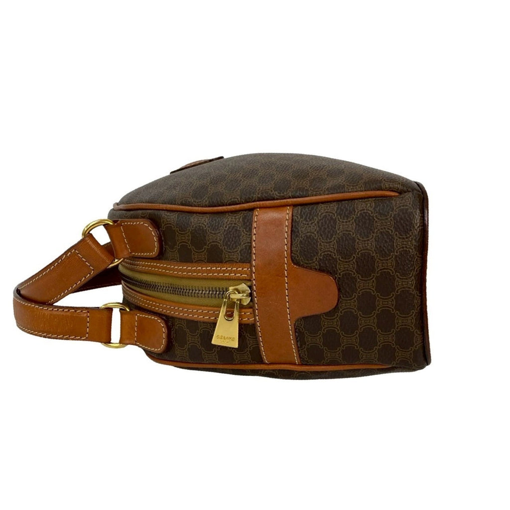 Celine Brown Leather Pvc Boston Bag Handbag (Pre-Owned)