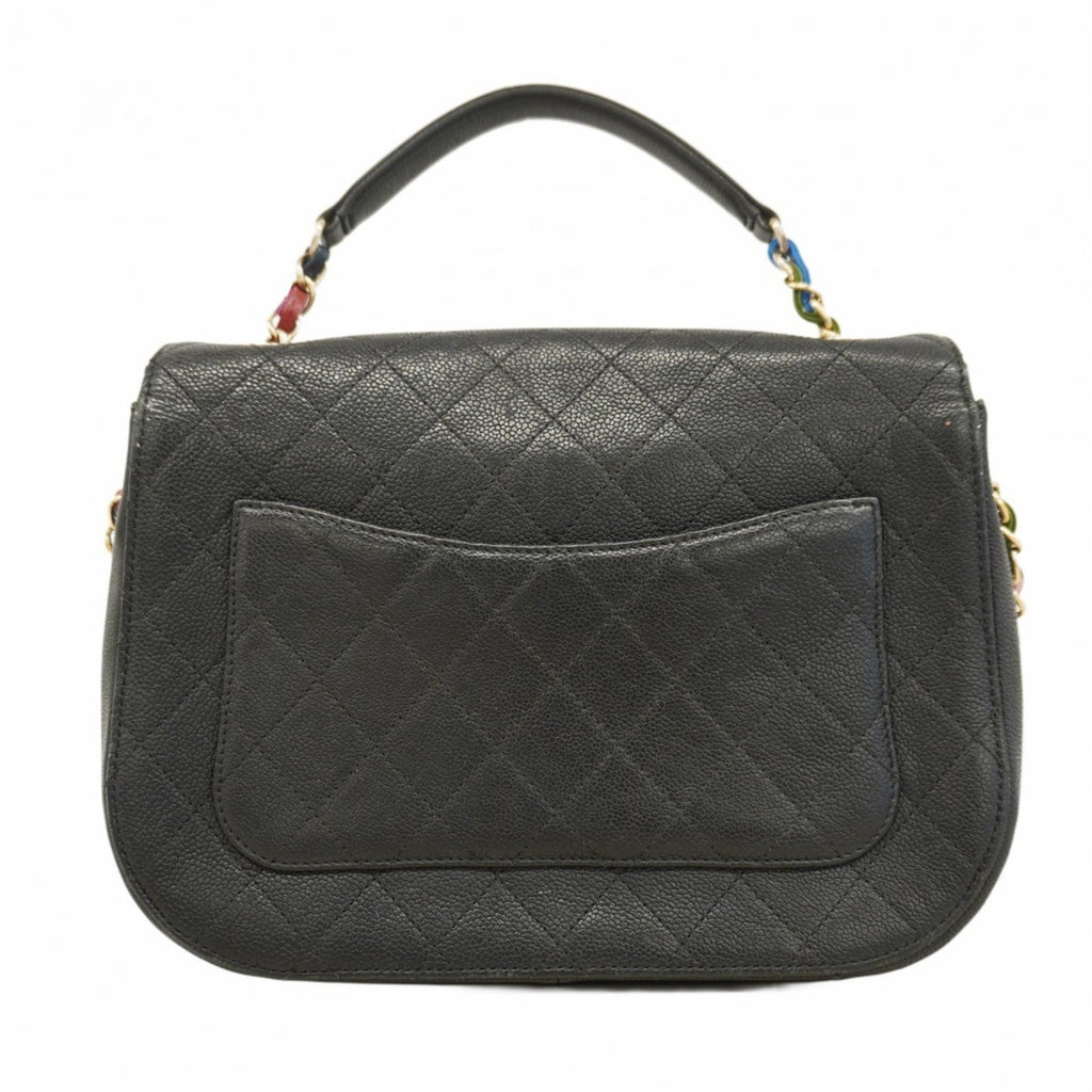 Chanel Black Grained Calfskin Shoulder Bag (Pre-Owned)