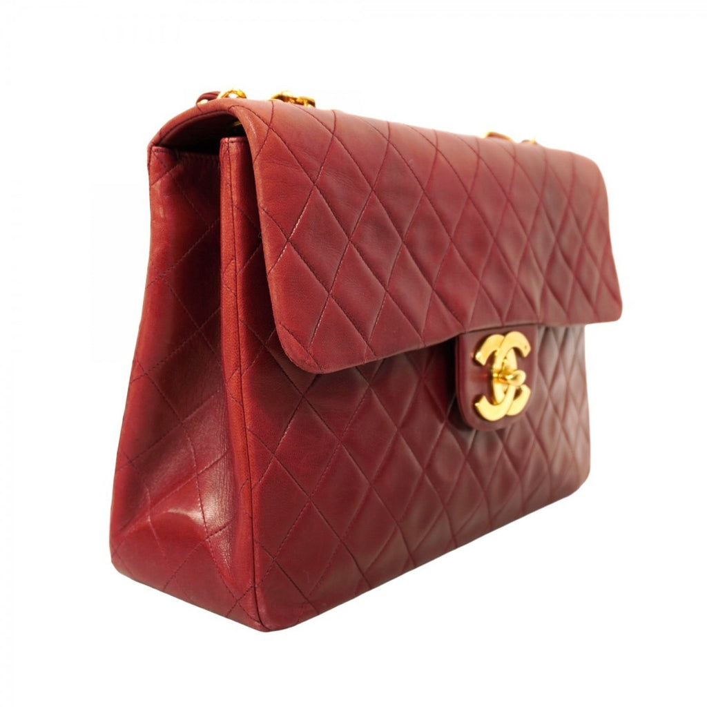 Chanel Bordeaux Leather Shoulder Bag (Pre-Owned)
