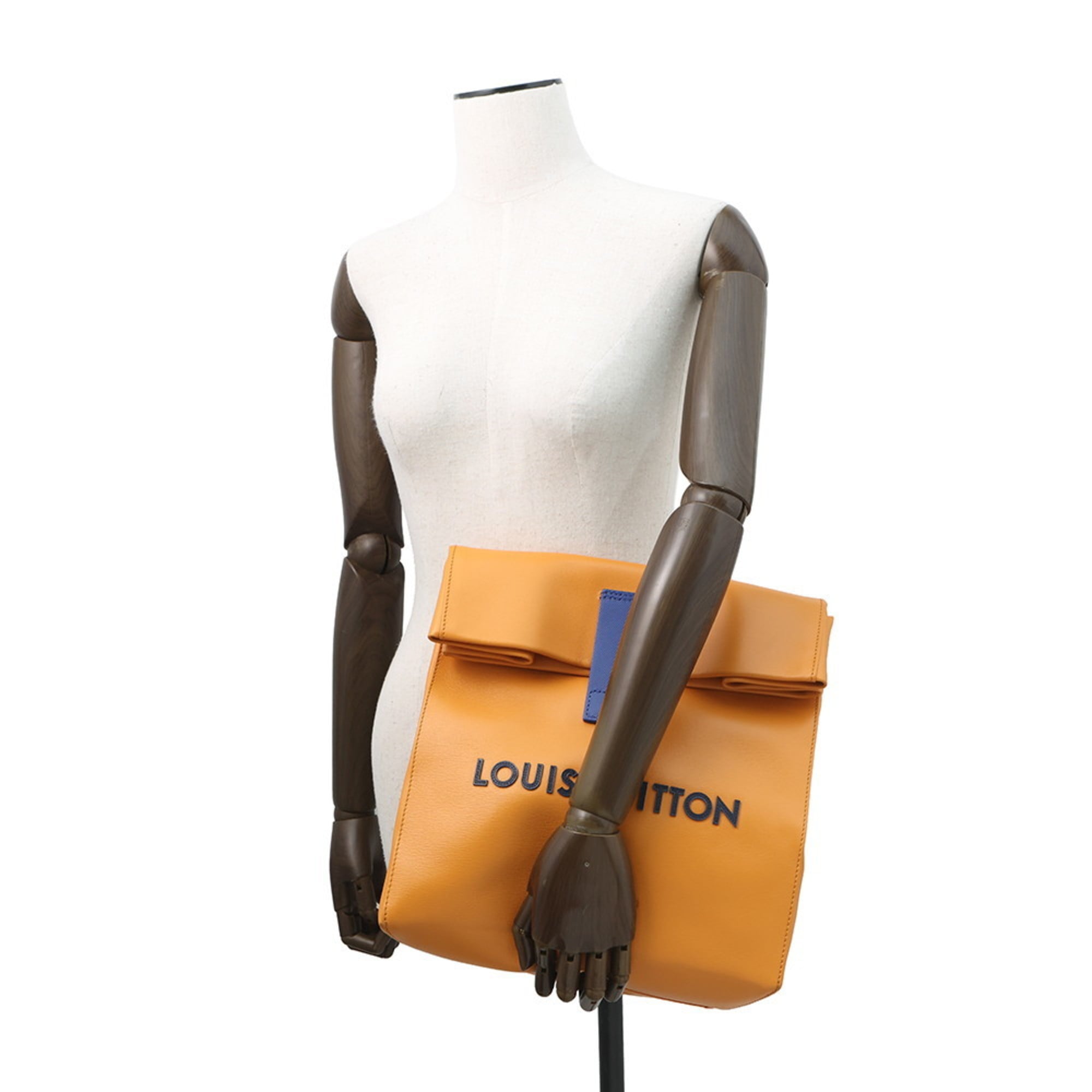 Louis Vuitton Blue Orange Saffron Leather Clutch Bag (Pre-Owned)
