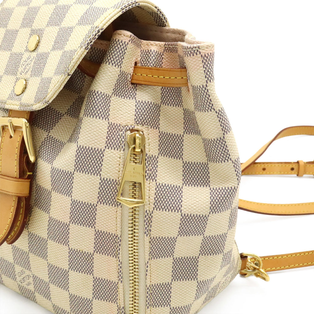 Louis Vuitton Ivory Damier Azur Canvas Backpack Shoulder Bag (Pre-Owned)