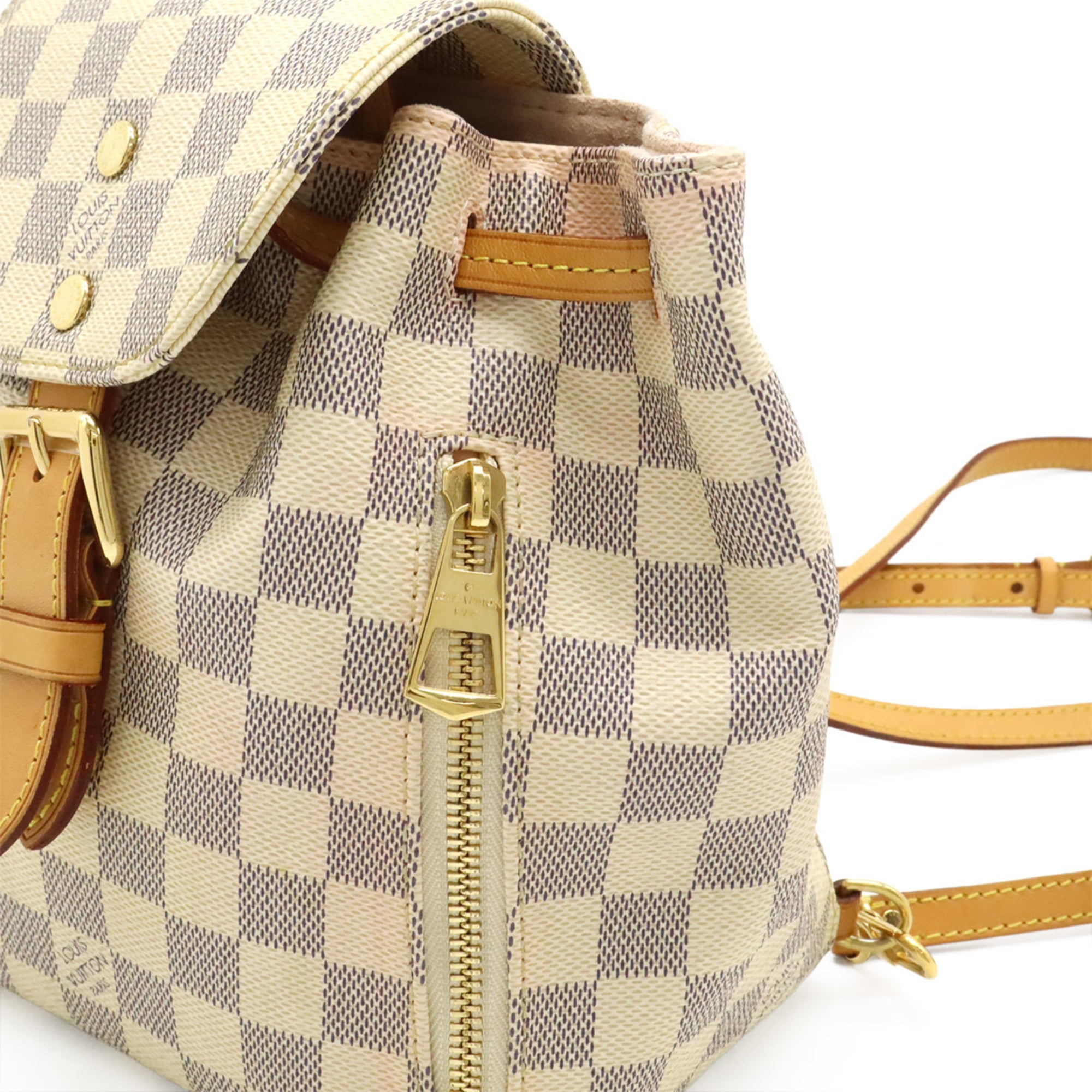 Louis Vuitton Ivory Damier Azur Canvas Backpack Shoulder Bag (Pre-Owned)