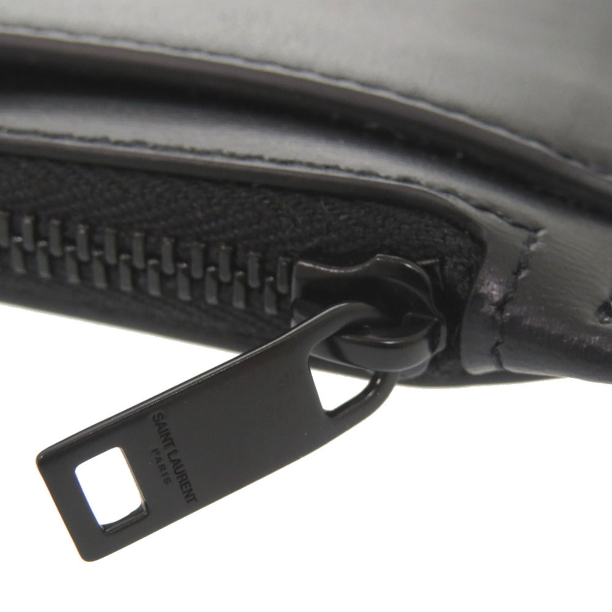 Saint Laurent Black Leather Clutch Bag Pouch (Pre-Owned)