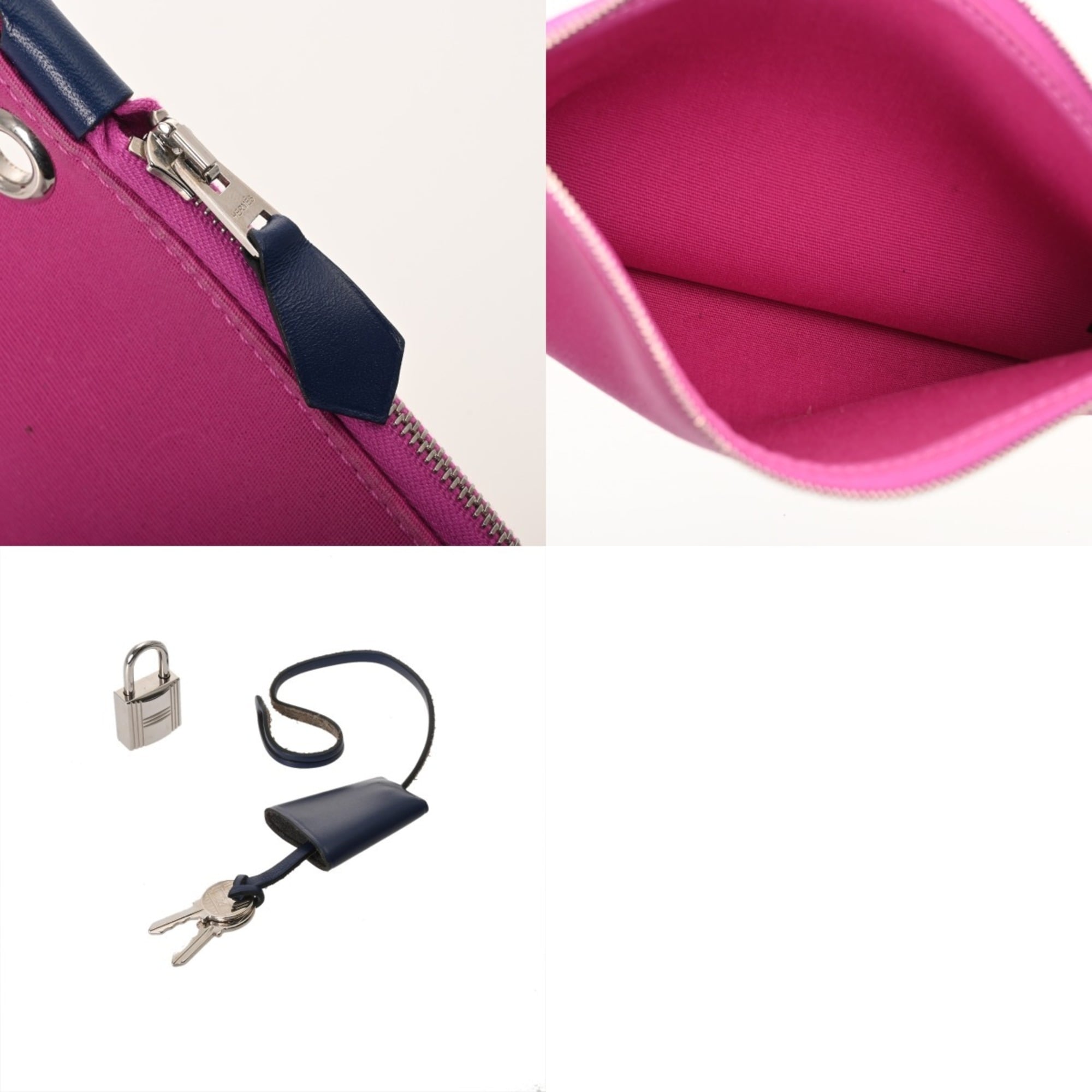 Hermes Blue Pink Vache Leather Briefcase Handbag (Pre-Owned)