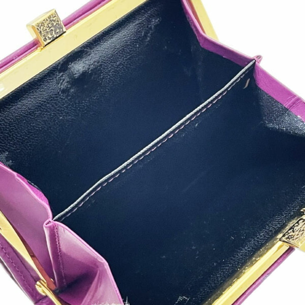 Yves Saint Laurent Purple Leather Wallet (Bi-Fold) (Pre-Owned)