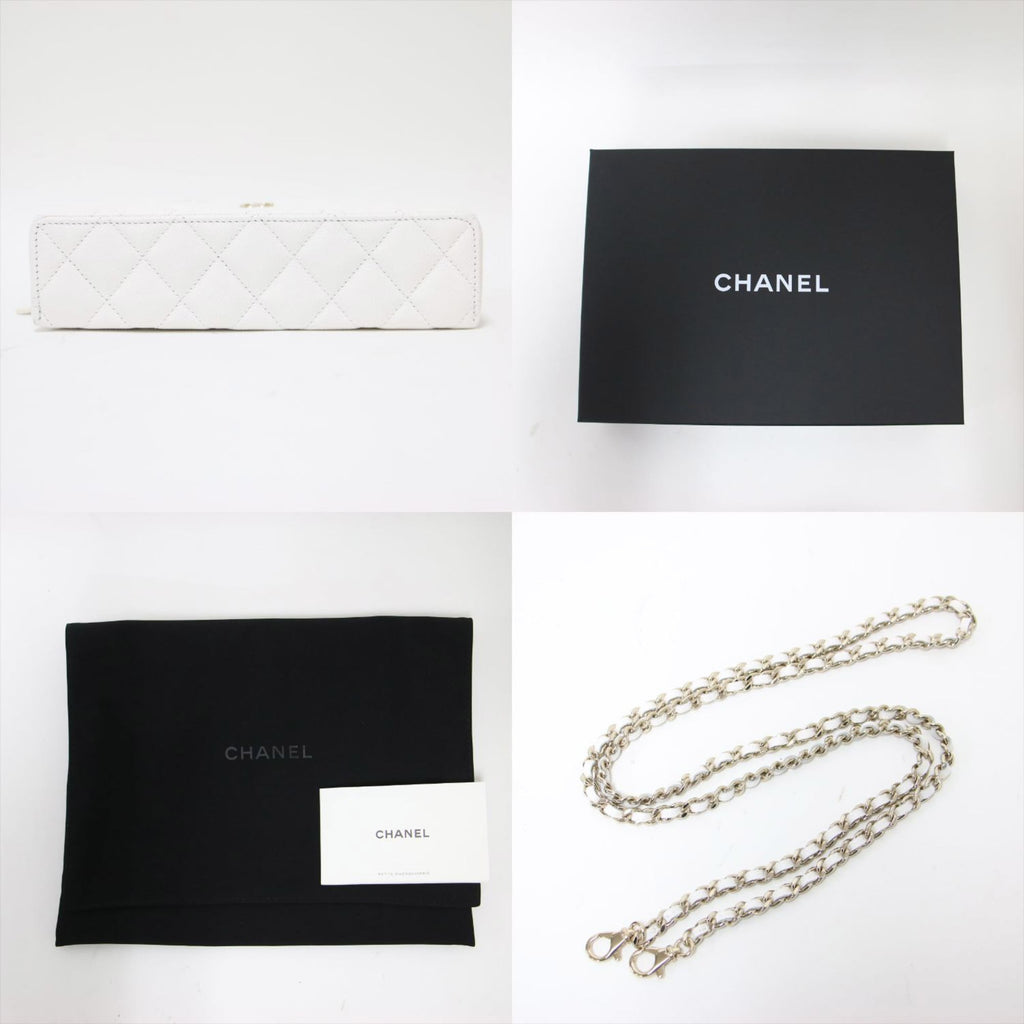 Chanel White Grained Calfskin Handbag Shoulder Bag (Pre-Owned)