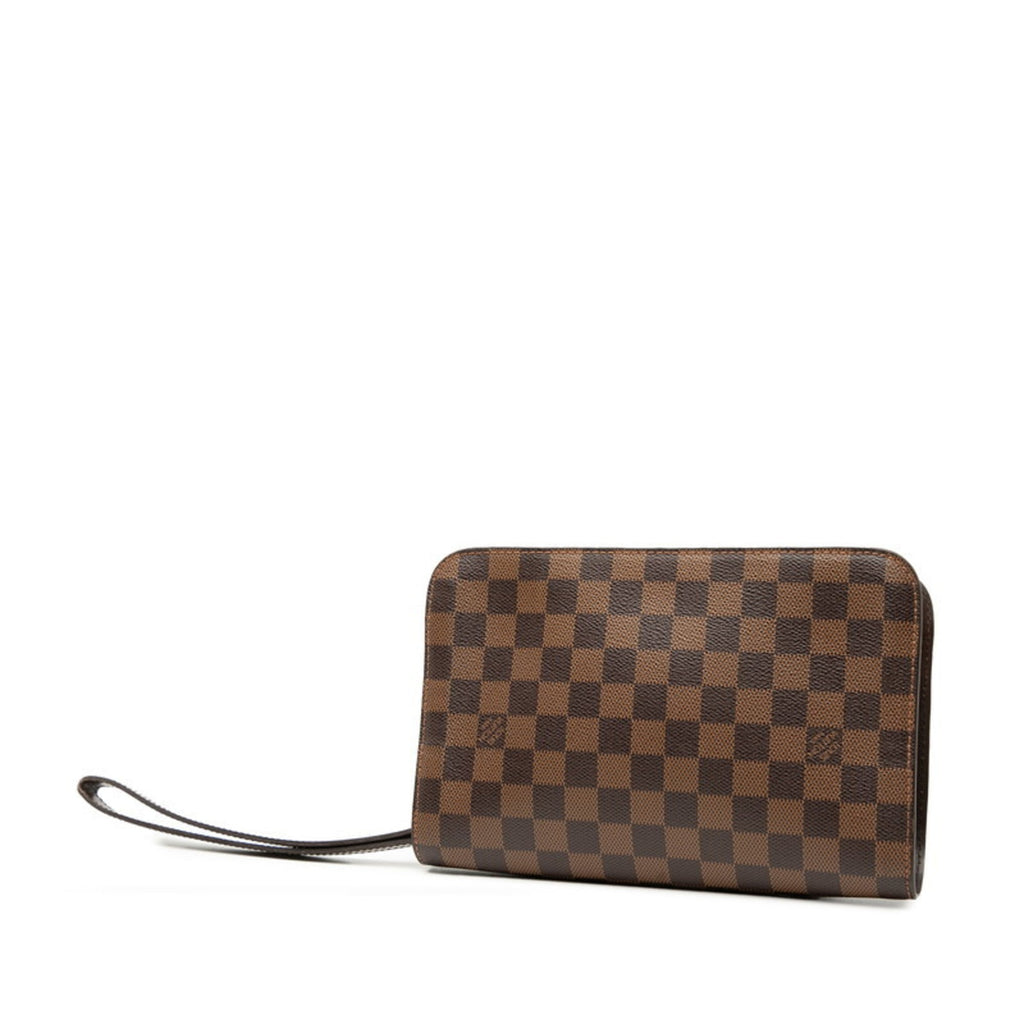 Louis Vuitton Brown Pvc Leather Clutch Bag (Pre-Owned)