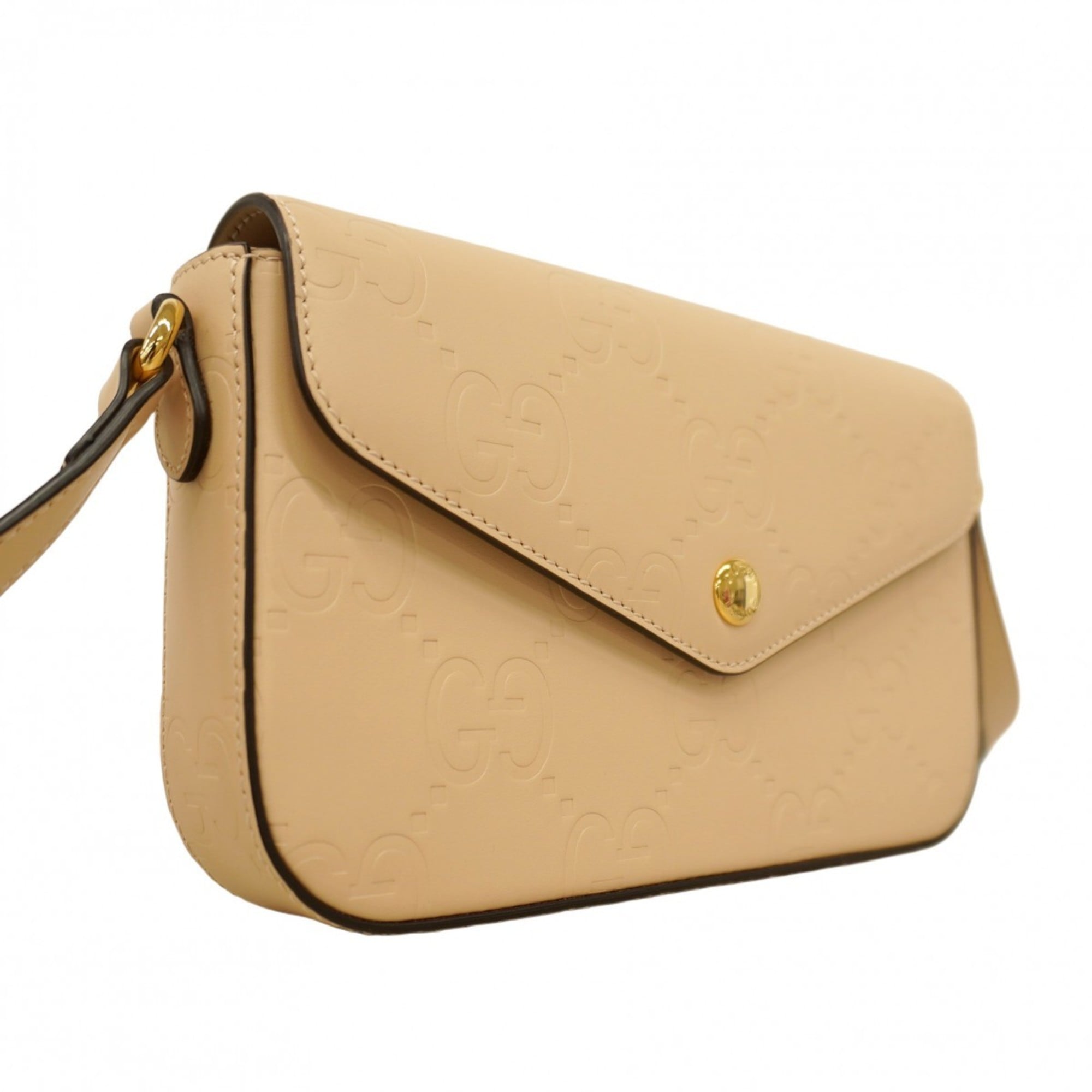 Gucci Beige Leather Shoulder Bag (Pre-Owned)