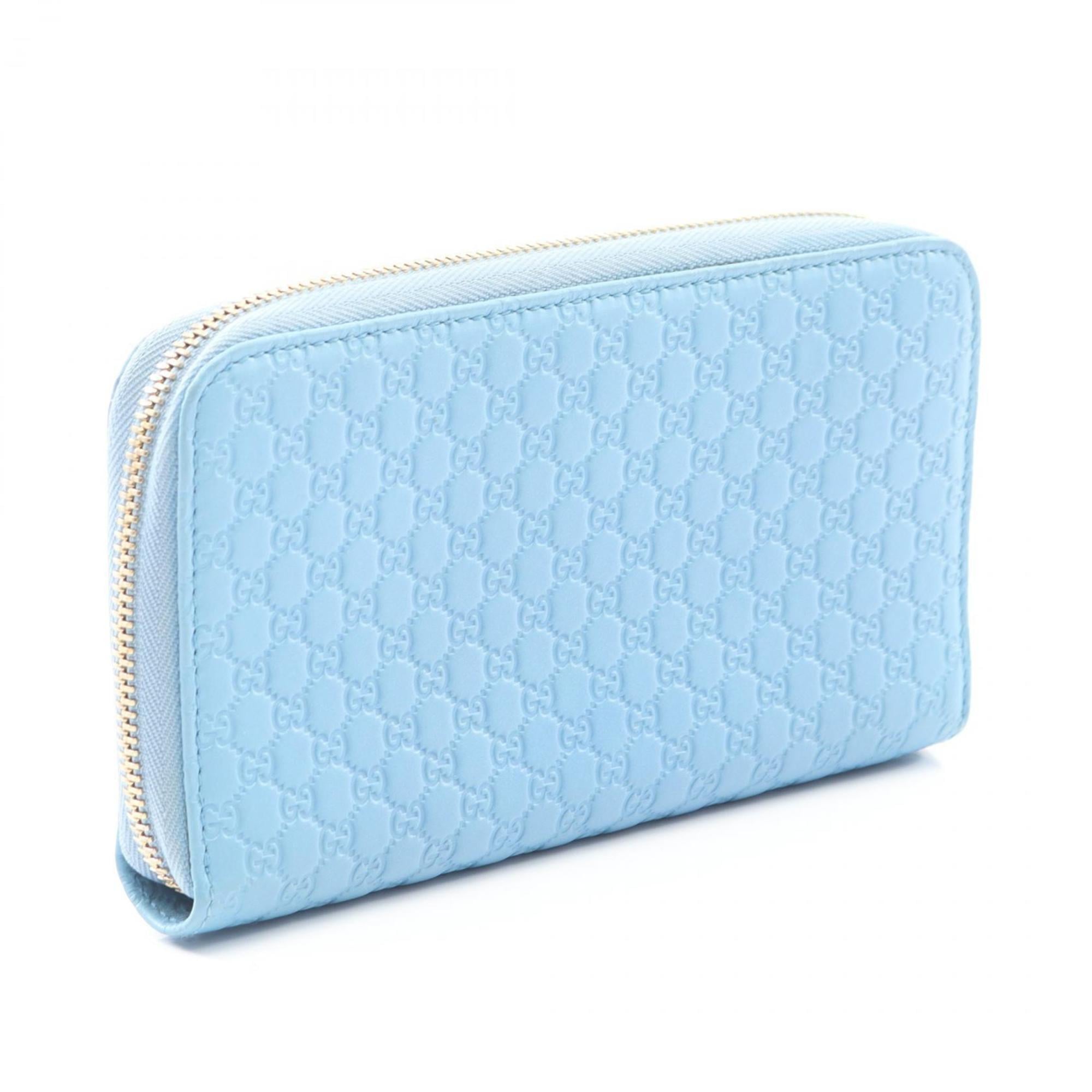 Gucci Blue Leather Long Wallet (Bi-Fold) (Pre-Owned)