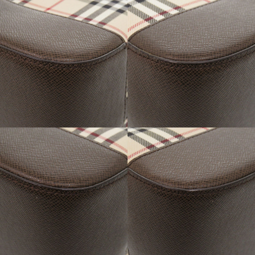 Burberry Beige Brown Canvas Handbag (Pre-Owned)