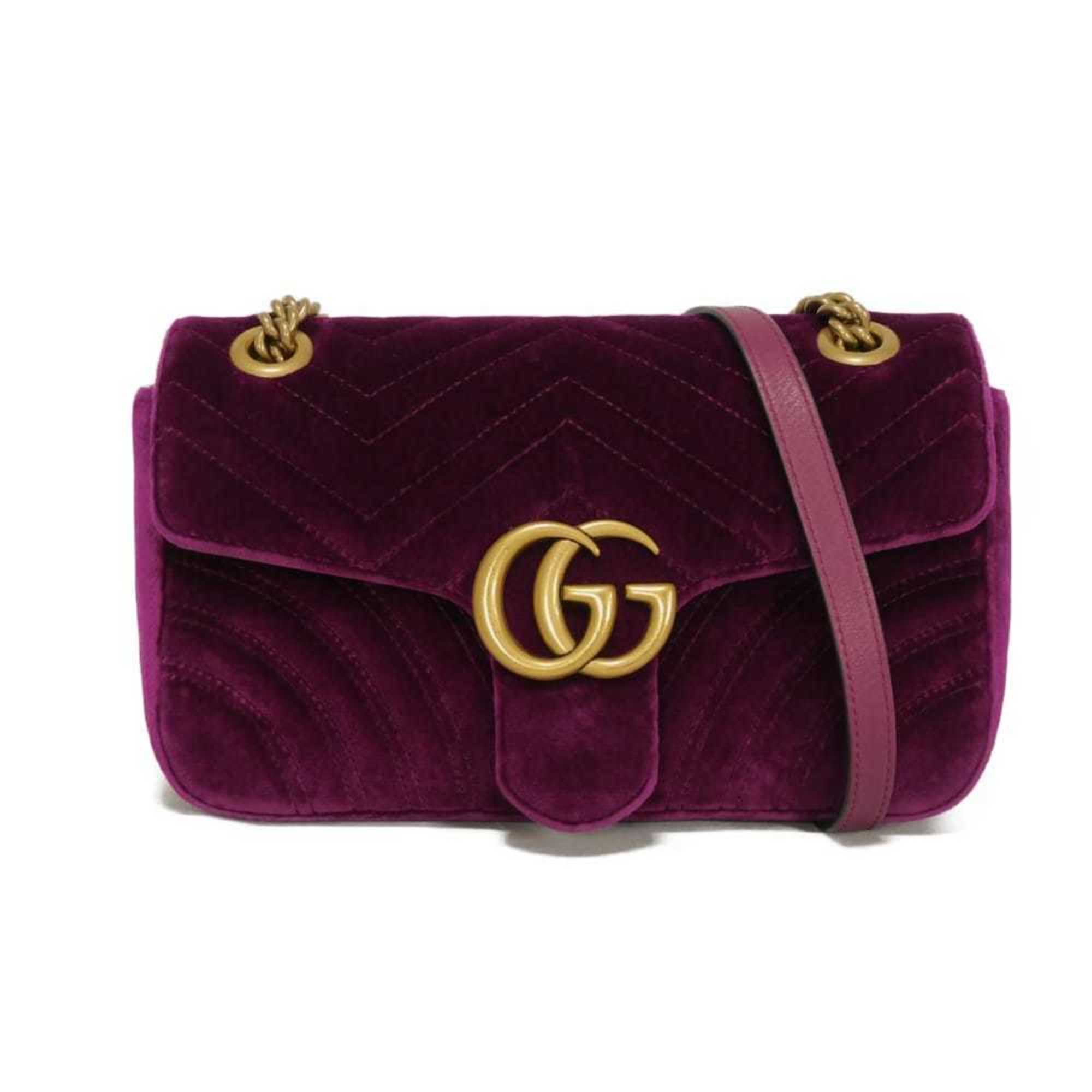 Gucci Purple Velvet Shoulder Bag (Pre-Owned)