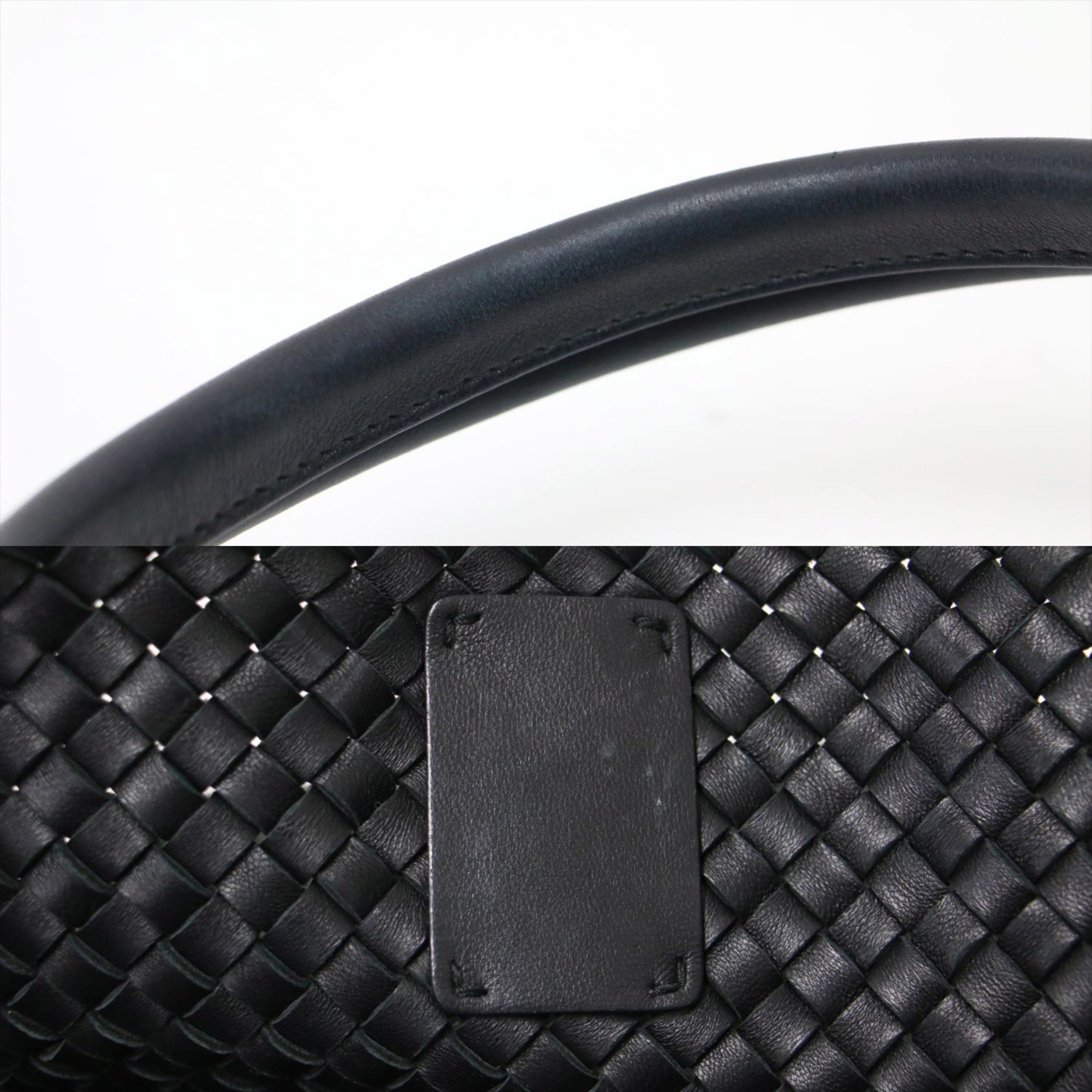 Bottega Veneta Black Intrecciato Handbag Tote Bag (Pre-Owned)