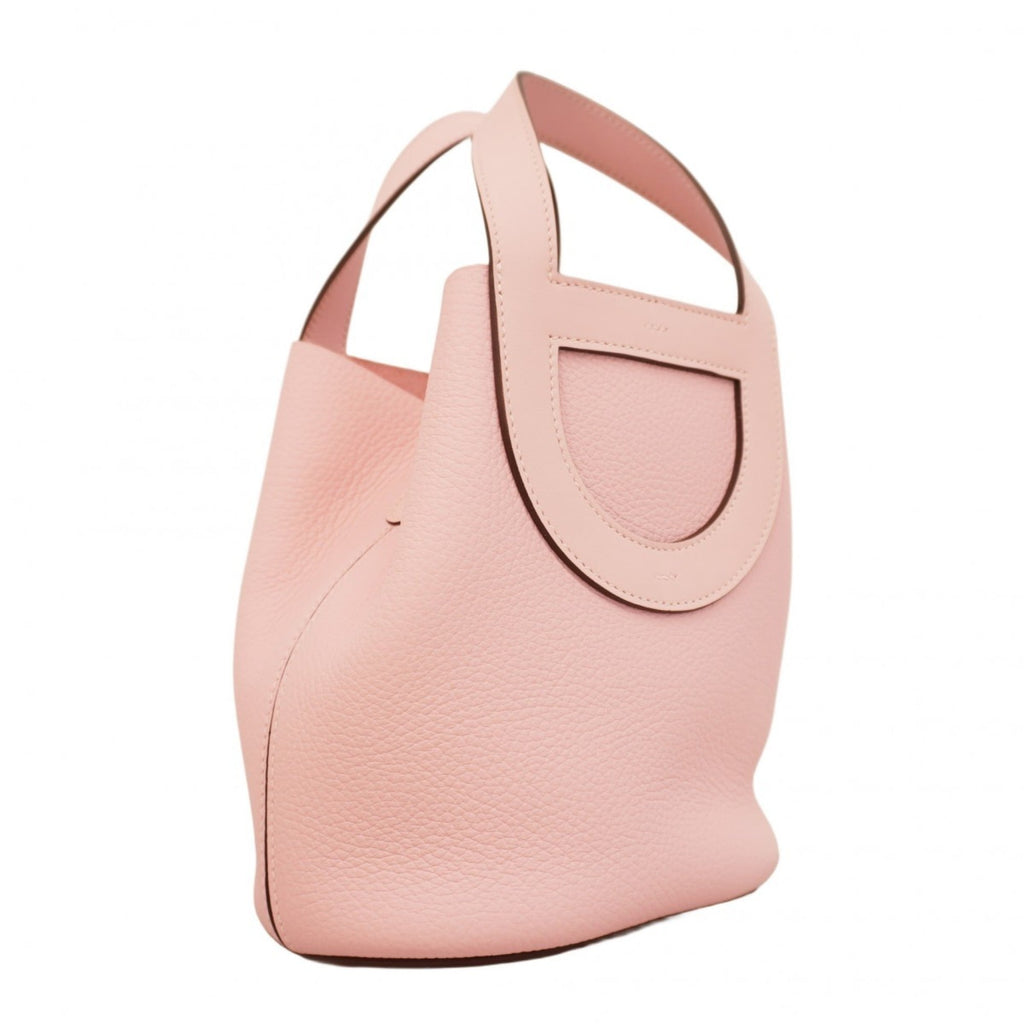 Hermes Rose Sakura Taurillon Clemence Leather Handbag (Pre-Owned)