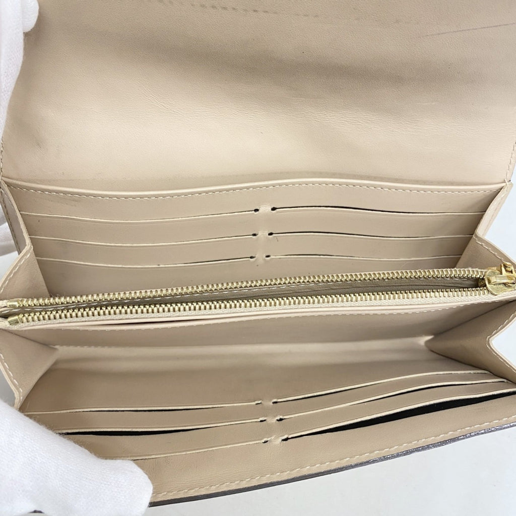 Louis Vuitton Beige Long Wallet (Bi-Fold) (Pre-Owned)