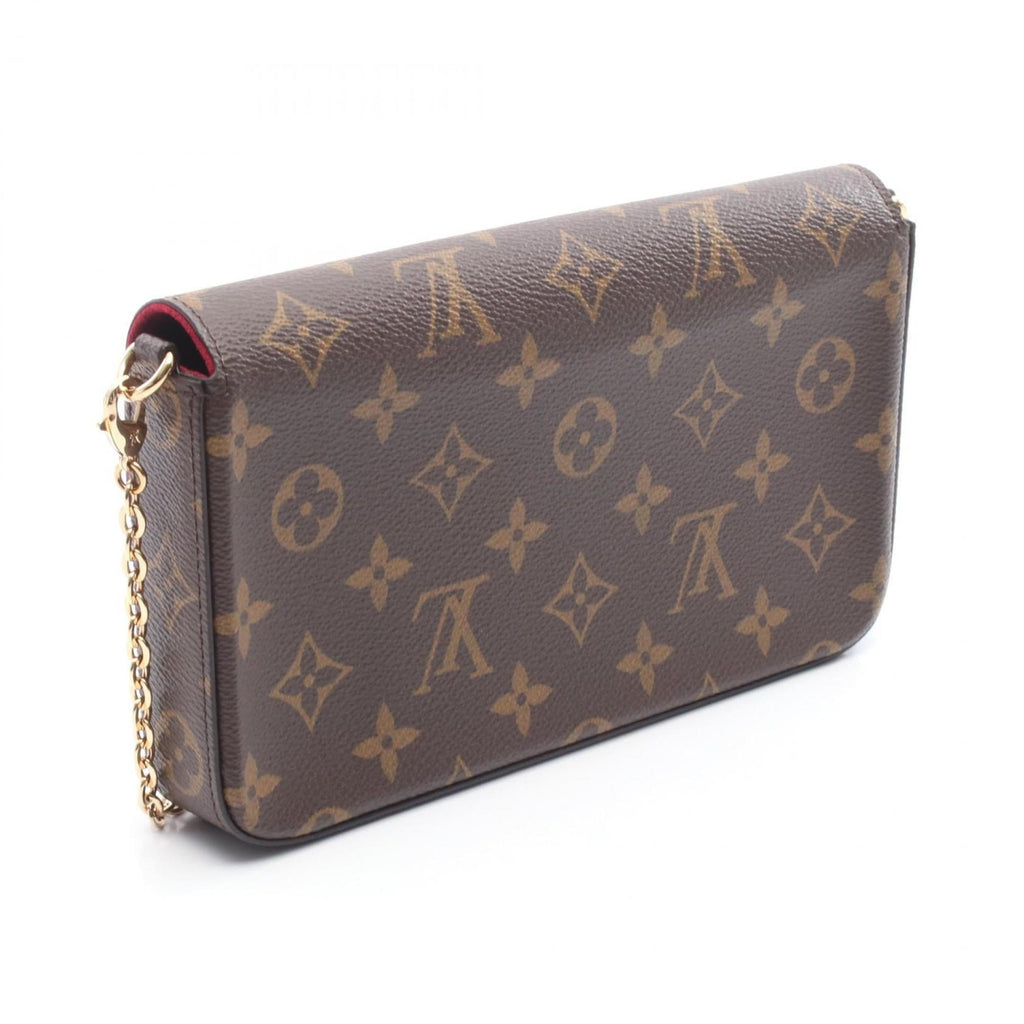 Louis Vuitton Brown Fuchsia Pvc Coated Canvas Leather Pochette Shoulder Bag (Pre-Owned)