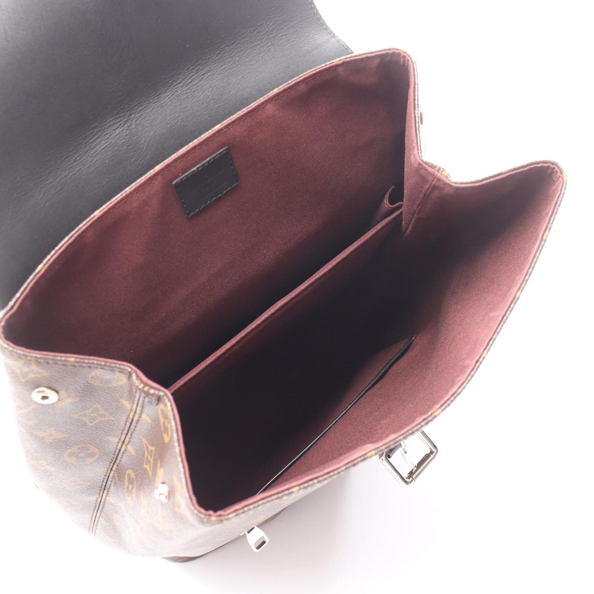 Louis Vuitton Black Brown Monogram Leather Backpack (Pre-Owned)