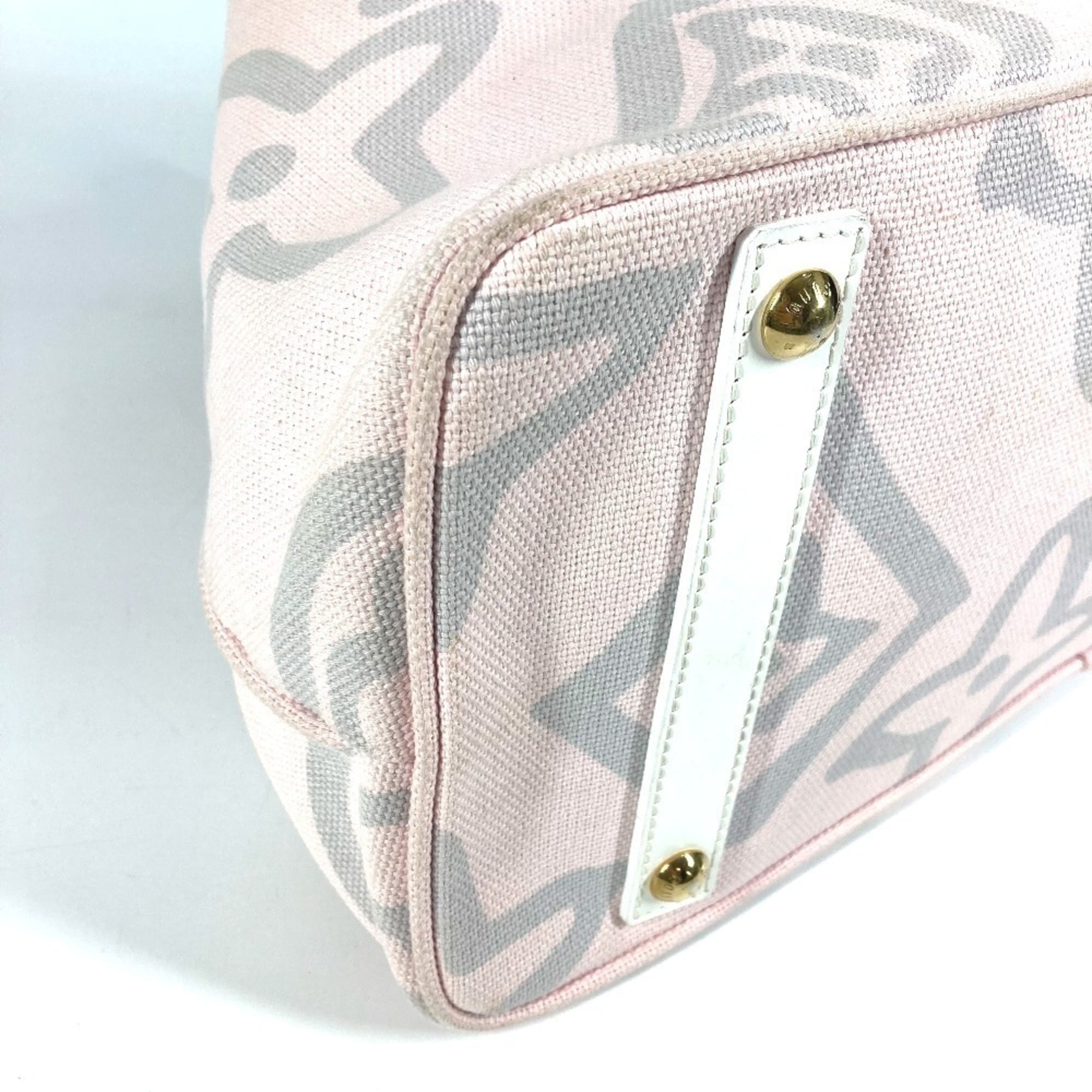 Louis Vuitton Pink Canvas Leather Boston Bag Shoulder Bag Tote Bag (Pre-Owned)