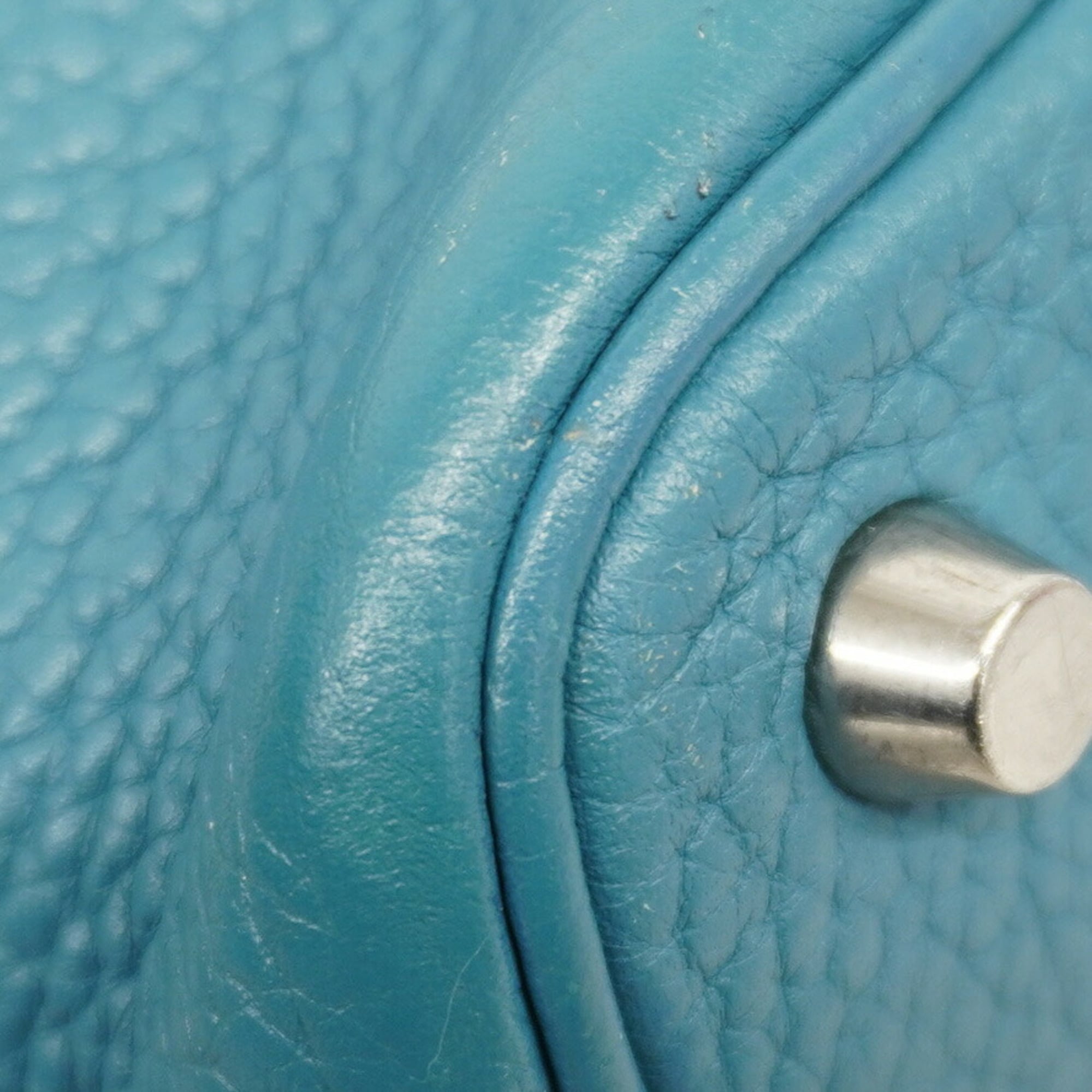 Hermes Blue Jean Taurillon Clemence Leather Handbag (Pre-Owned)