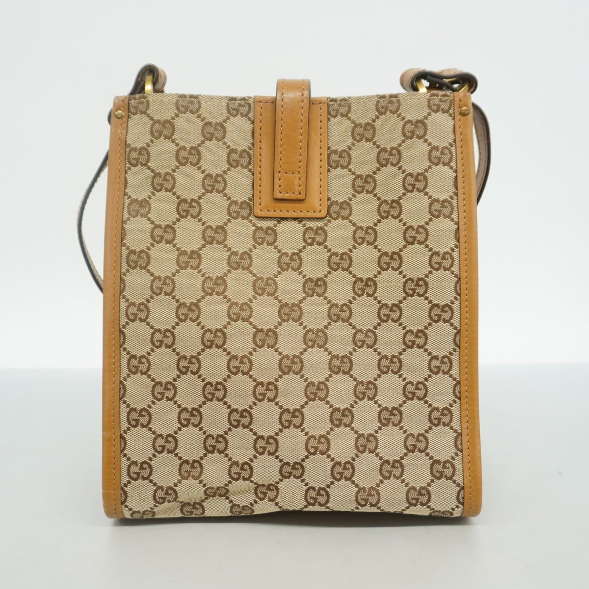 Gucci Brown Canvas Shoulder Bag (Pre-Owned)