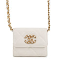 Chanel White Leather Chain/Shoulder Wallet (Pre-Owned)