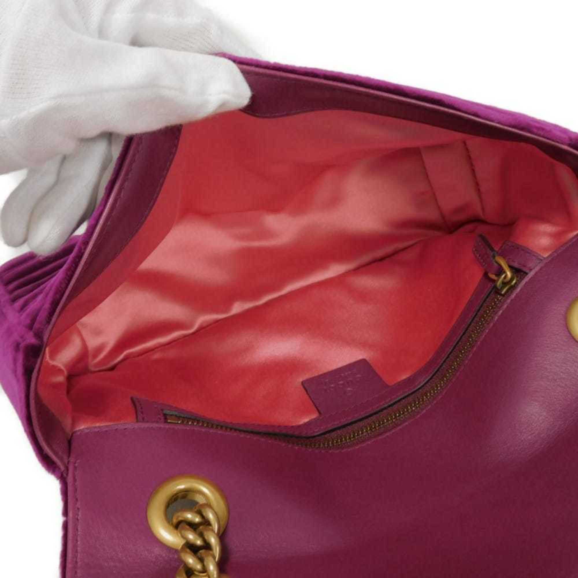 Gucci Purple Velvet Shoulder Bag (Pre-Owned)