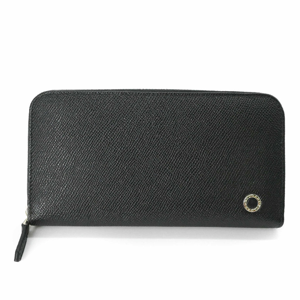 Bvlgari Black Leather Long Wallet (Bi-Fold) (Pre-Owned)