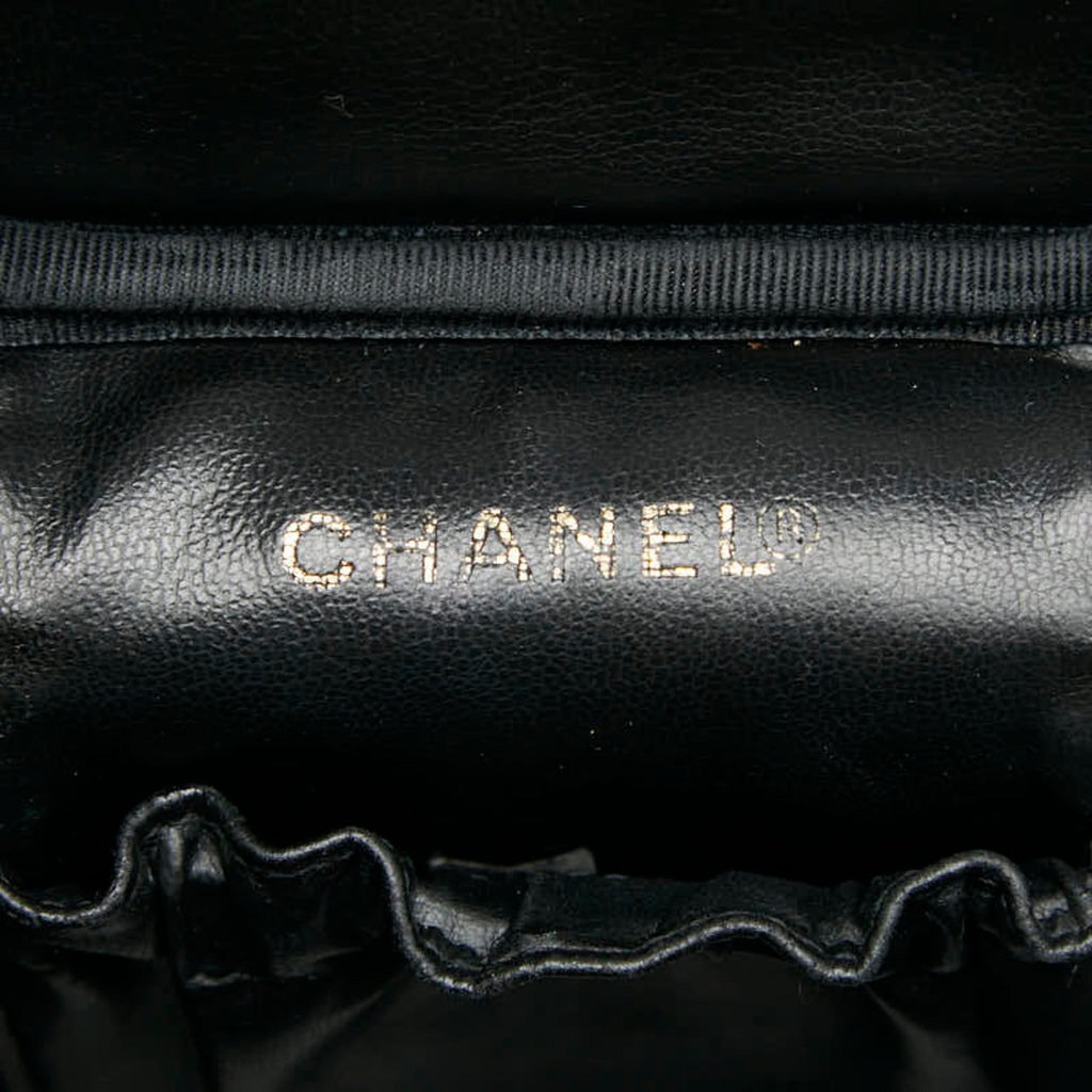 Chanel Black Grained Calfskin Handbag Vanity Bag (Pre-Owned)