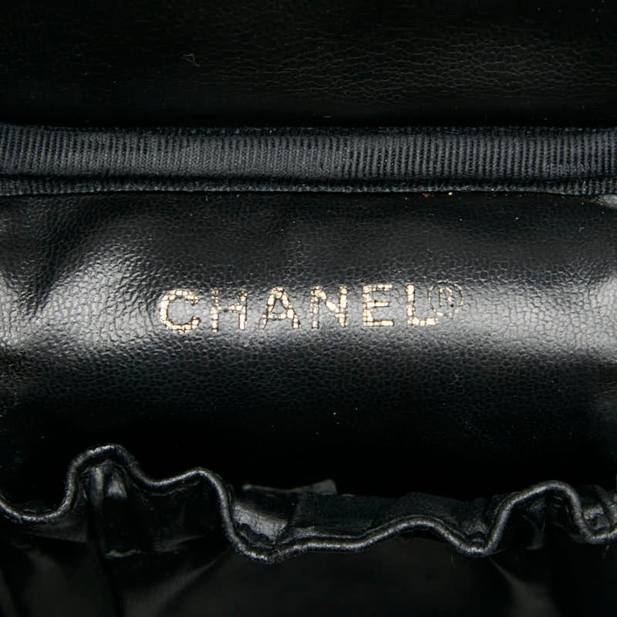 Chanel Black Grained Calfskin Handbag Vanity Bag (Pre-Owned)