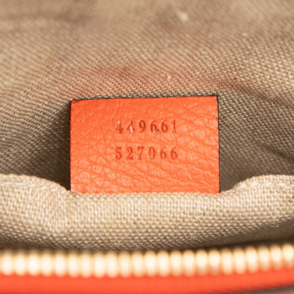 Gucci Orange Leather Handbag Shoulder Bag (Pre-Owned)
