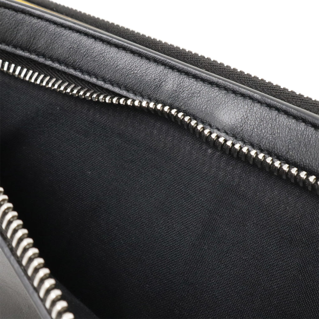 Fendi Black Yellow Leather Clutch Bag Pochette Shoulder Bag (Pre-Owned)