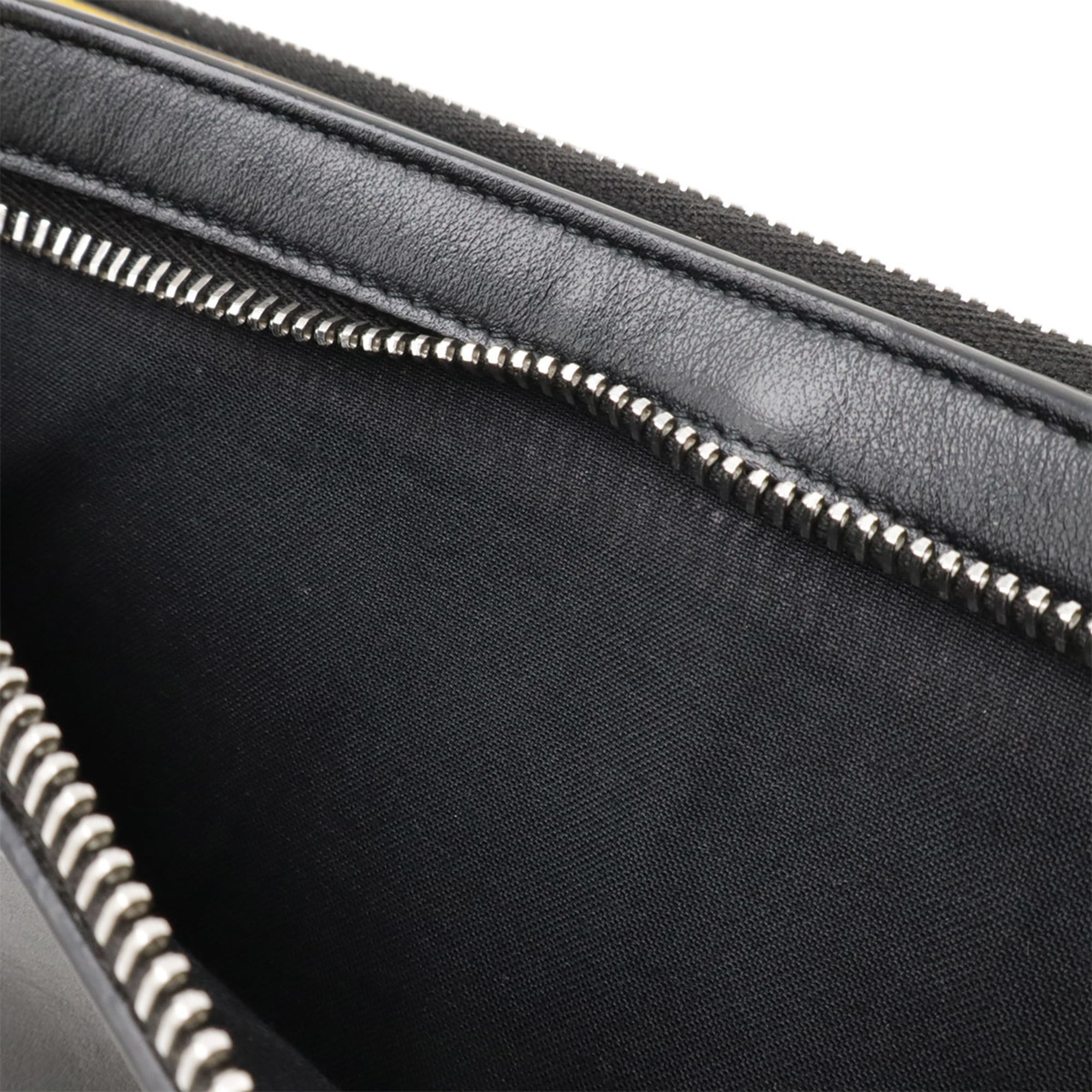 Fendi Black Yellow Leather Clutch Bag Pochette Shoulder Bag (Pre-Owned)