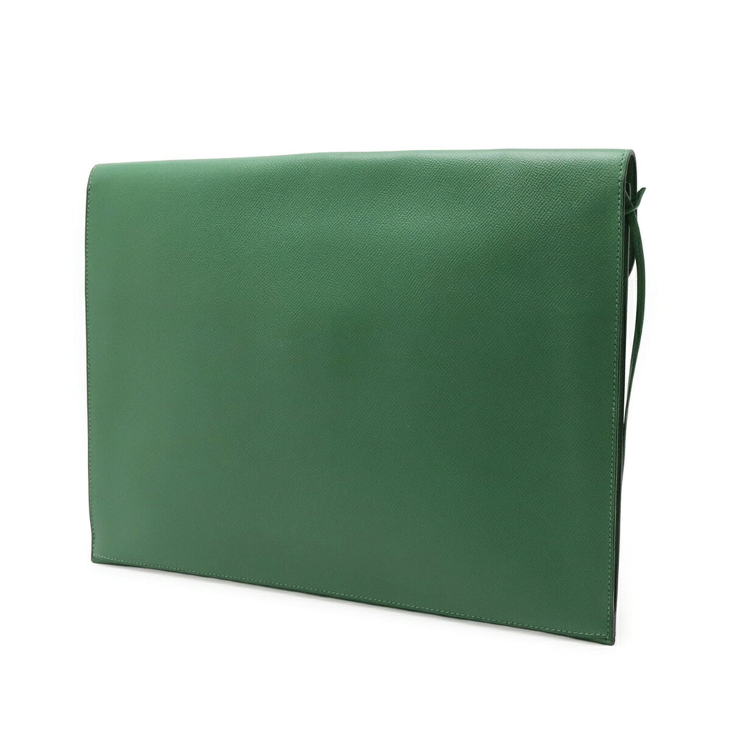 Hermes Green Courchevel Leather Clutch Bag (Pre-Owned)