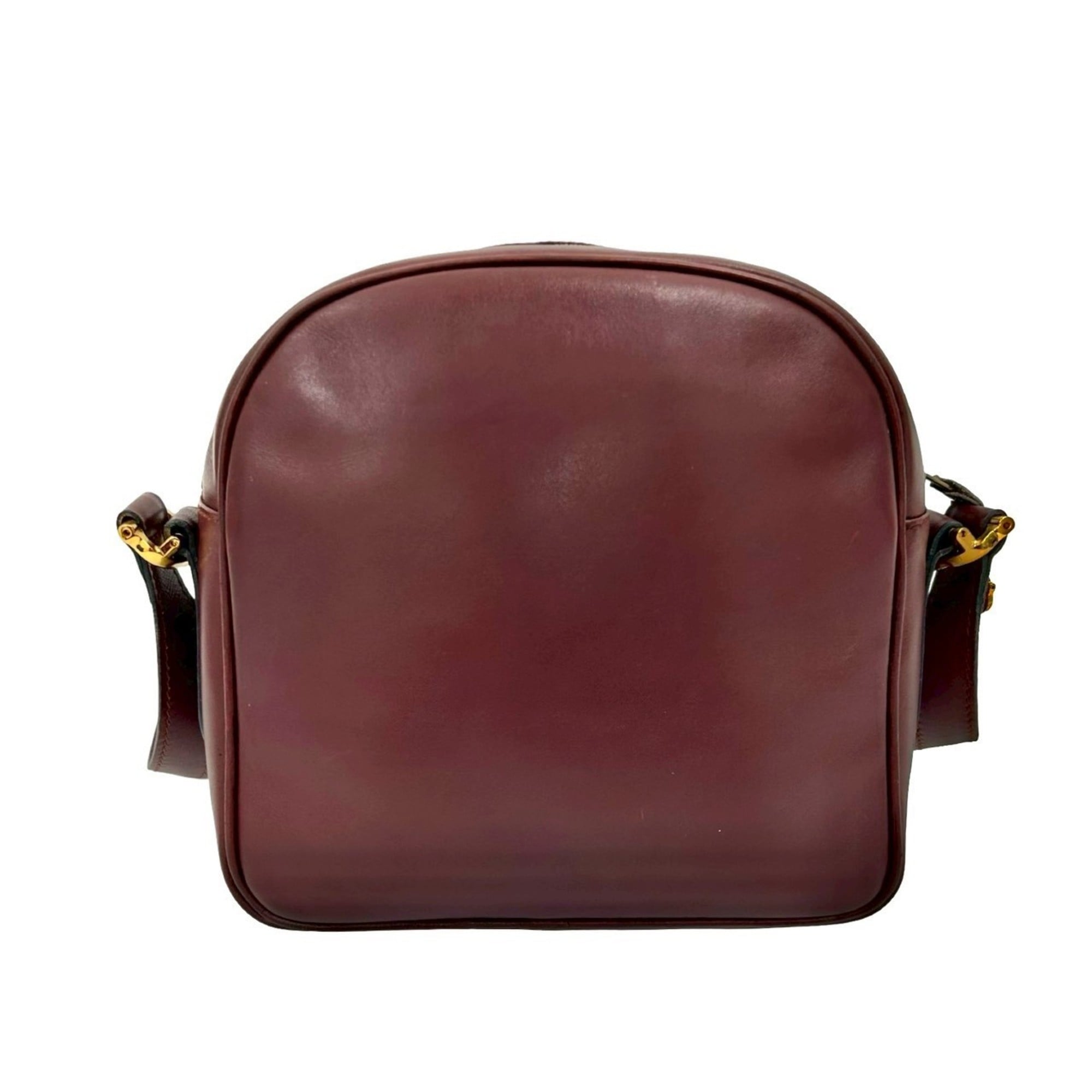 Cartier Wine Red Leather Pochette Shoulder Bag (Pre-Owned)
