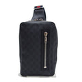 Gucci Black Navy Red Color Coated Canvas Leather Shoulder Bag Sling Bag (Pre-Owned)