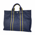 Hermes Green Navy Canvas Tote Bag (Pre-Owned)