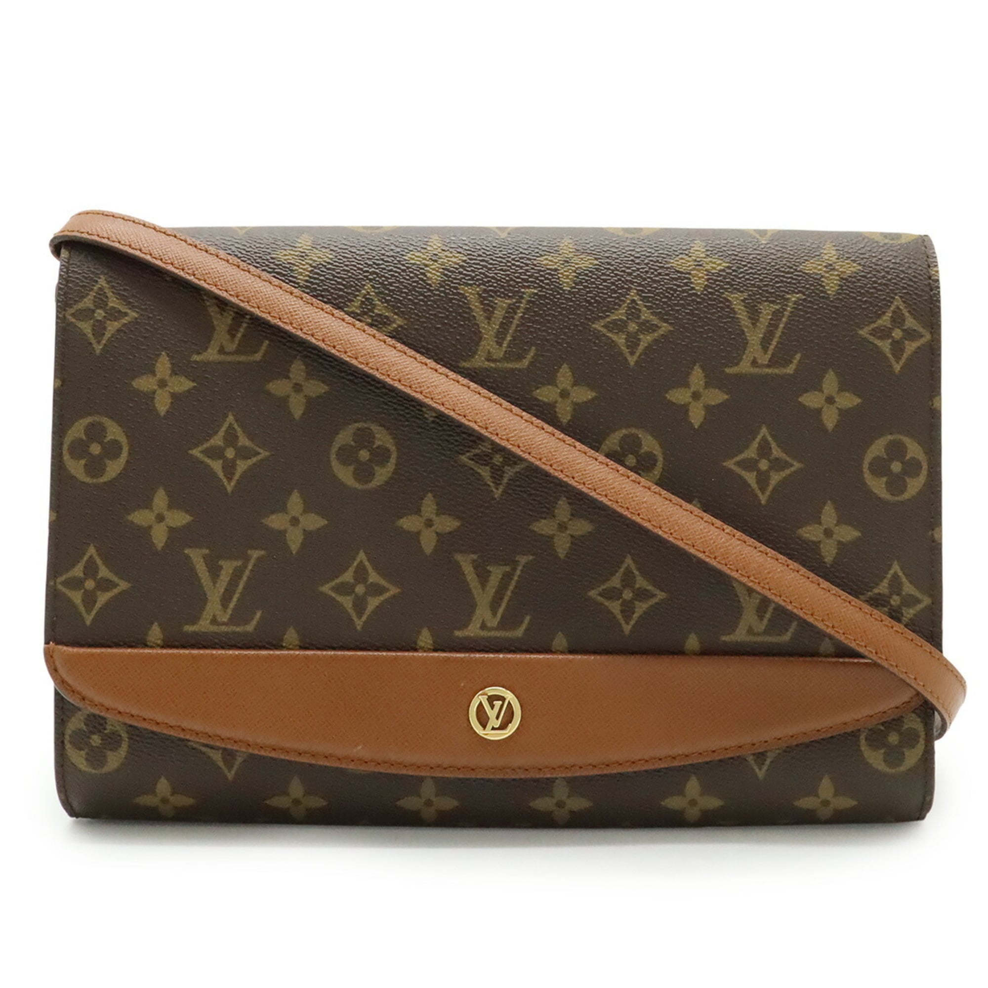 Louis Vuitton Monogram Brown Monogram Clutch Bag Shoulder Bag (Pre-Owned)