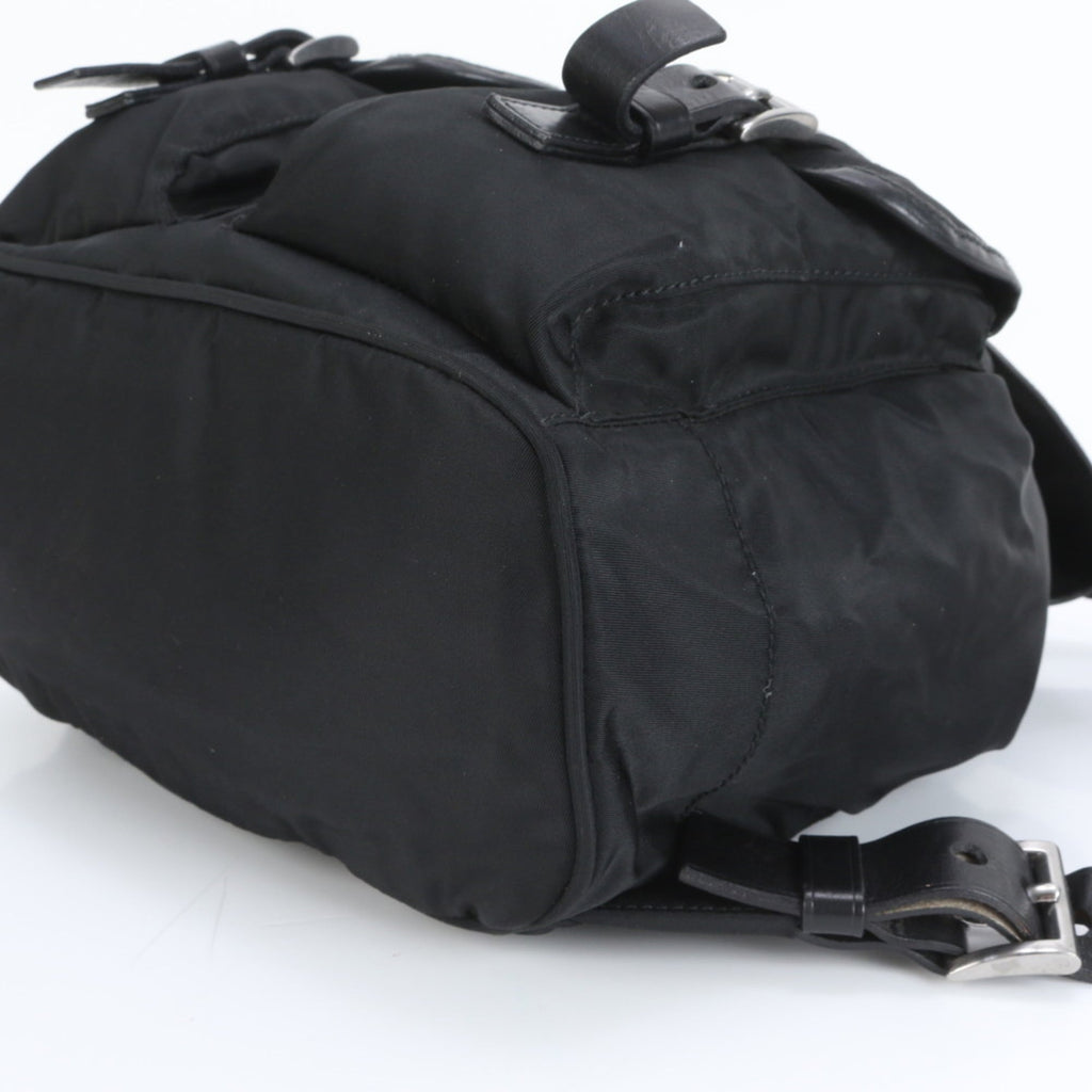 Prada Black Leather Nylon Backpack (Pre-Owned)