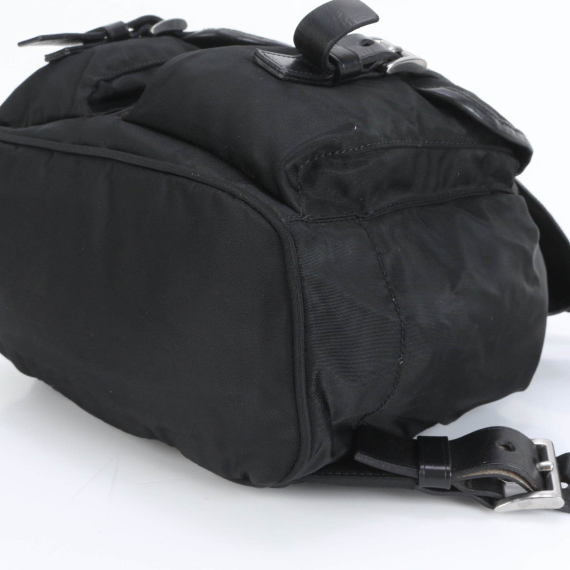 Prada Black Leather Nylon Backpack (Pre-Owned)