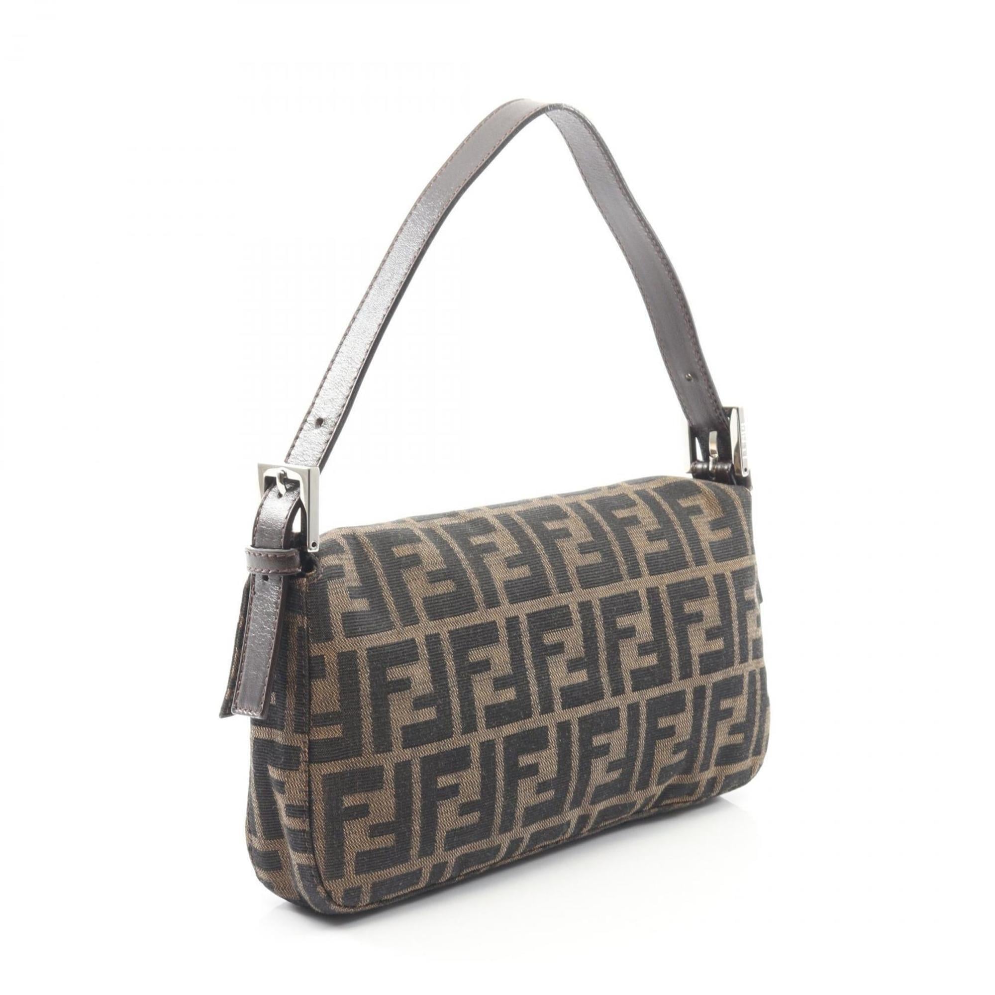 Fendi Brown Canvas Leather Handbag (Pre-Owned)