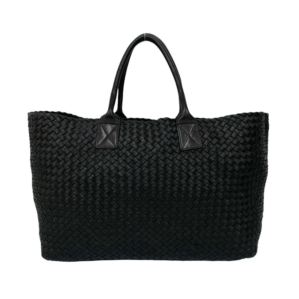Bottega Veneta Black Leather Handbag Pouch Tote Bag (Pre-Owned)