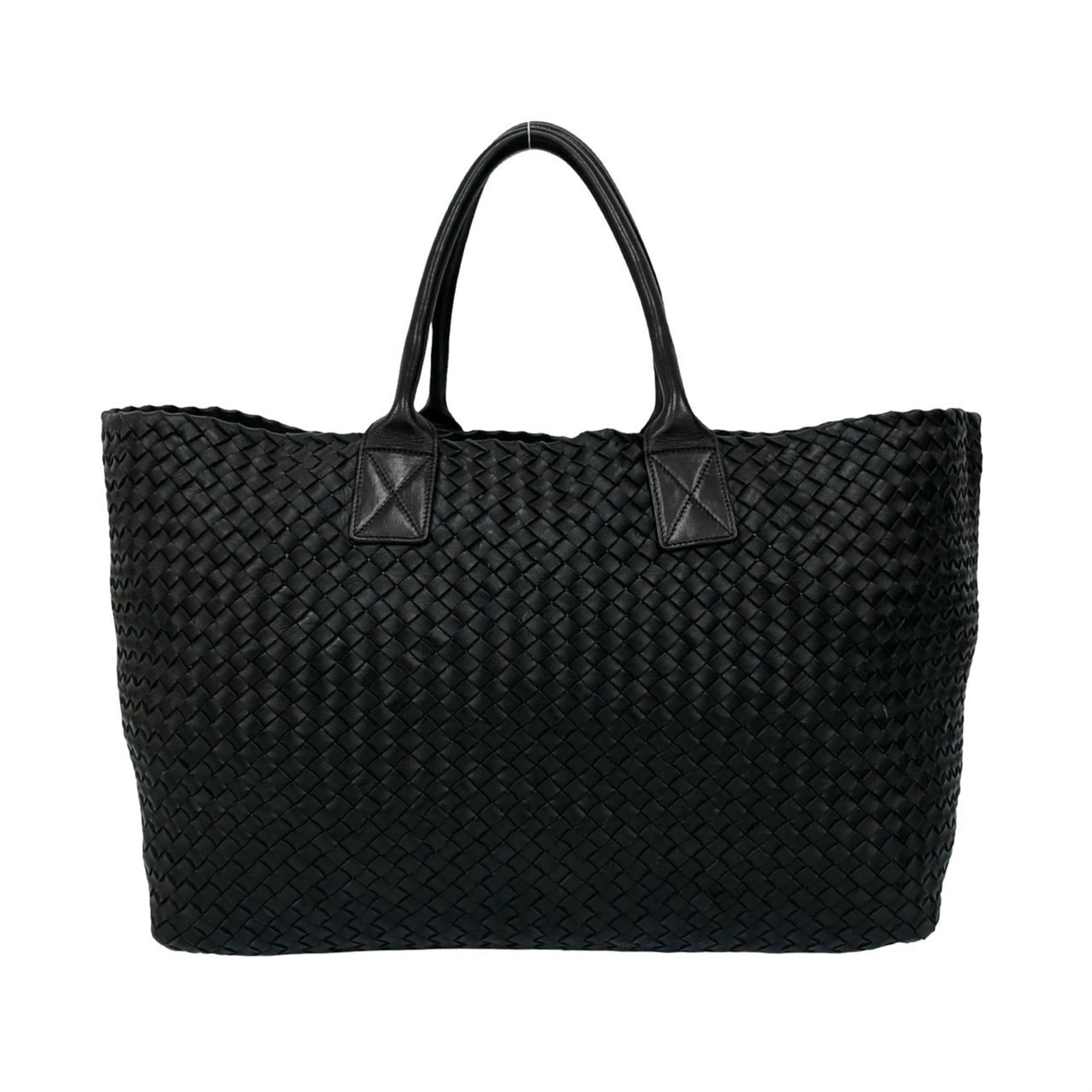 Bottega Veneta Black Leather Handbag Pouch Tote Bag (Pre-Owned)