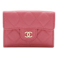 Chanel Pink Grained Calfskin Wallet (Tri-Fold) (Pre-Owned)