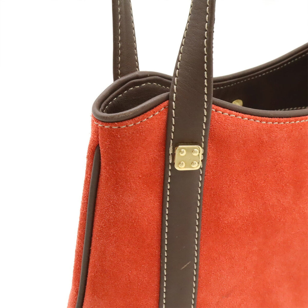 Loewe Brown Red Color Suede Leather Handbag Shoulder Bag (Pre-Owned)