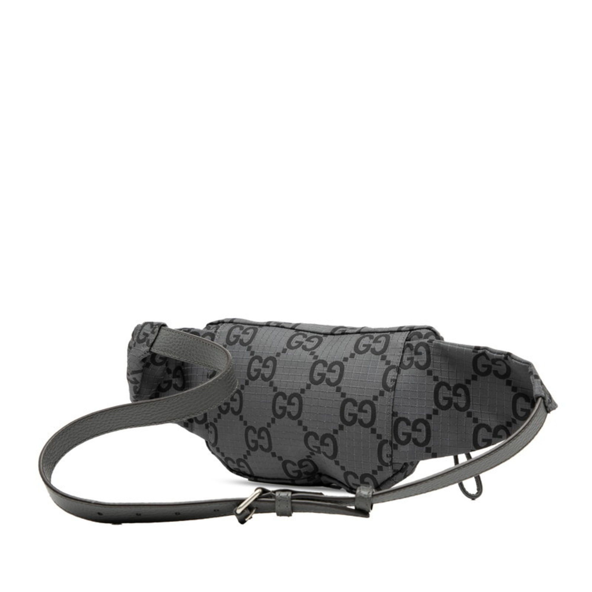 Gucci Gray Nylon Leather Fanny Pack (Pre-Owned)