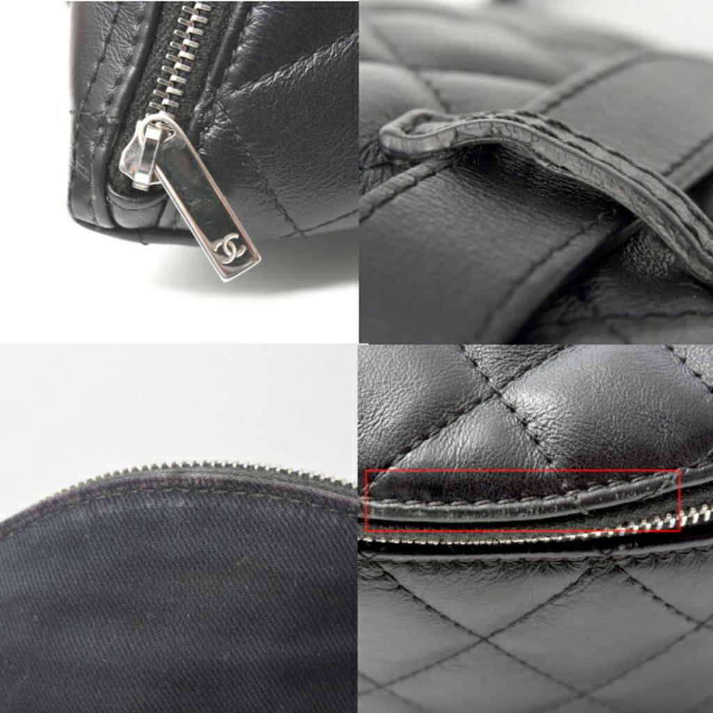 Chanel Matelasse Black Leather Fanny Pack (Pre-Owned)