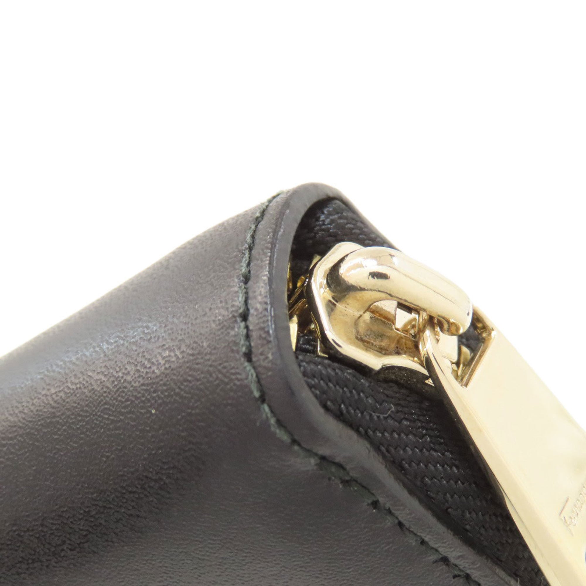 Salvatore Ferragamo Black Leather Long Wallet (Bi-Fold) (Pre-Owned)